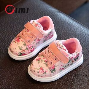 DIMI Cute Flower Baby Girls Shoes Comfortable Leather Kids Sneakers For Girl Toddler born Soft Bottom First Walker 211022