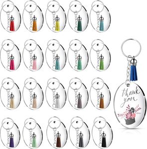 Kreatywny brelok Pusta płyta z zamszową Tassel Vinyl Breloczek Dostępny Monogrammed Clear Acrylic Disc Tassel Keychain Party Favor