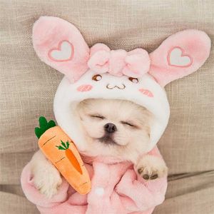 Haustierkleidung Hundekleidung Kapuzenpullover Cartoon Transformationskleid Winter Warm Plus Kaschmir Weihnachten Halloween Kostüm 211106