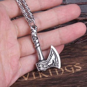 Aldrig blekna varg och raven slaviska amuletter talismaner viking odin yxa halsband hänger norska vikingar smycken turkiska män wicca