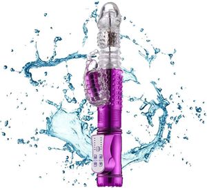 Dual Motor Thrusting Rotary Rotating Rabbit Vibrator Waterproof Anal Dildo G Spot Clitoris Stimulator Sex Toys for Woman