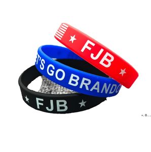 Glöd Let's Go Brandon 2022 Ny Silikon Armband Party Favor Gummi Armband Presidentval Presentkort Armband Strap ZZA12522