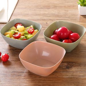 Salad Bowls Melon Plate Small Snack Candy Dish Dried Fruit Bowl Food Grade Plastic Square Dinnerware YHM217-ZWL