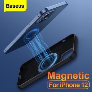 Baseus Manyetik Telefon Kılıfı 12 Pro Max Mini Darbeye Sıvı Silikon Arka Kapak 12Pro 12mini Coque Shell