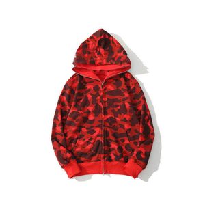 Lovers Sweats Men Hoodie Shark Bathing shark Camouflage Ape Jaw Jacket Camo Full Zipper Coat Hot