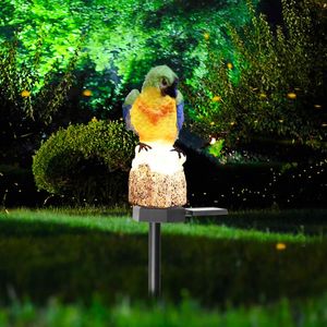 Lampy Lawn Solar Led Light Outdoor Dekoracyjne Stawki Parrot Yard Art Garden Decor Ulica Boże Narodzenie Dekoracji Lampa