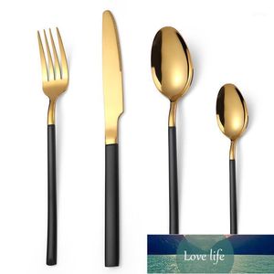 6sets kreativa porslin Knight bestick rostfritt stål porslin set guldsked kniv gaffel restaurang hem dinnerware set1 fabrik pris expert design kvalitet kvalitet