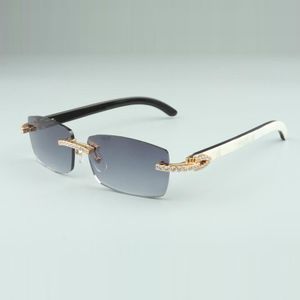 Новейшие солнцезащитные очки с бесконечными бриллиантами 3524012-13, натуральные смешанные рожки, для мужчин и женщин, бесконечные очки, размер: 56-36-18-140 мм.