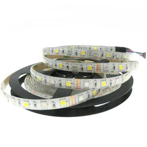 Semesterbelysning LED Strip 5050 RGBW DC12V 60LED / M 5m / LOT RGB + Vit / RGB + Varm Vit Flexibla LED Lampor LED-remsor