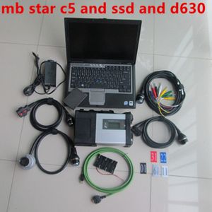 MB Star C5 Benz Truck Car Car Dignostic Tool+ SSD SD Connect Xentry Das Wis EPC in D630ラップトップ用マルチプレクサ