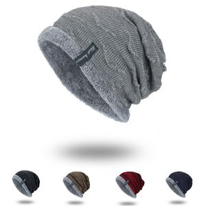 Mode pojkar män vinter kepsar mössor knit scarf cap varm päls skullies beanie bonnet hatt fleece ull hattar stickning 266 w2