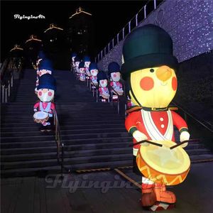 Outdoor Lighting Inflatable Nutcracker Christmas Cartoon Figure Model Garden And Yard Decorative Blow Up Soldiers For Entrance Gate