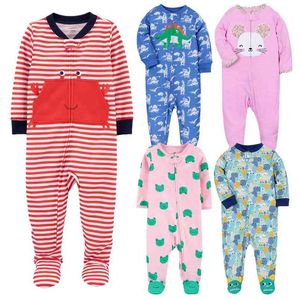 Barnkläder Zipper bomullskåpa alla födda pojkar Jumpsuit födda föremål Girl Outfit 0-12m Dinosaur Rompers Lion 210816