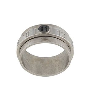 Rotatable Digital Engraving Sterling Silver Old Ring Double Layer Overlapping Logo Decompression All Match Trend Jewelry