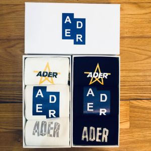 オリジナルの箱の包装の3ペアのADERエラーソックスメンズ女性Adererror Socksミドルチューブ
