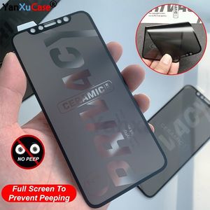 Matte Soft Ceramic Anti-spy Screen Protector For iPhone 13 12 Max Mini Privacy Film On 11 XS X XR 7 8 6S Plus