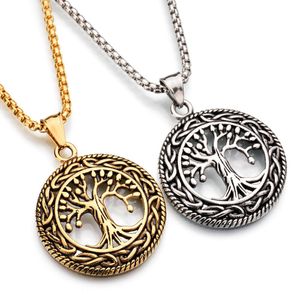 10Pcs Alloy Tree of Life Round Small Pendant Necklace Women & Men Engagement Fashion Jewelry Accessories C-19