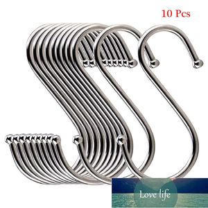 Stainless Steel S Hooks - Heavy Duty Set of 10 for Kitchen, Closet, or Plants