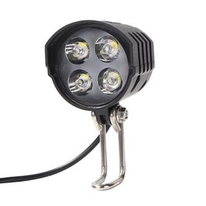 自転車ライト電気ヘッドライトEバイク4 LED 12W 12V-80V一般的な淡いABS防水スクーター自転車の正面