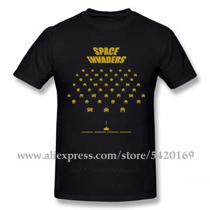 Space Invaders Tee Shirt Men's Quality Rock Roll T Crewneck Swag Tshirt 100% Cotton Tees Guys Punk Designer Streetwear 210629