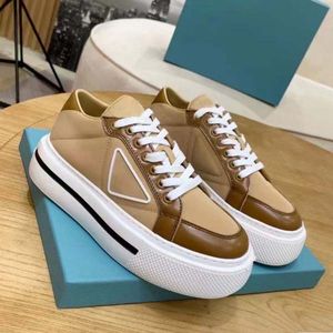 Top-level Quality Calfskin Canvas Casual Shoes Low Top Women ClassicThick bottom Sneakers 35-40 With box