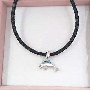 925 Silver Smycken Making Kit Pandora Shimmering Dolphin Dangle Charms Graverade Armband Personliga För Kvinnor Halsband Rope Bead Bestfriend 2 Presenter 798947C01