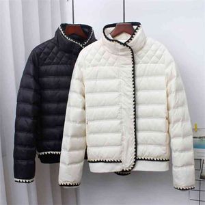 Sedutmo inverno moda pato para baixo casaco mulheres magro jaquetas curtas primavera ultra luz casual bolso básico parkas ed1493 210923