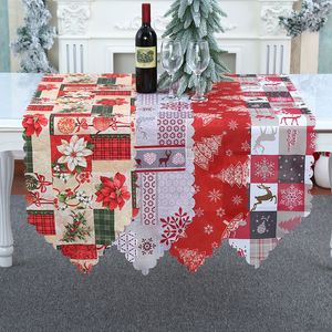 Christmas Decoration Printed Cloth Table Flag Mat Tablecloth XMAS Party Supplies Dinner Non-slip Tables Runner