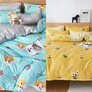 Kreskówka Zestaw Pościel Śliczne Drugi Dog Drukowanie Dla Dzieci Bedclothes Kołdra Kołdra Poszewka Poszewka Miękkie Wygodne łóżko Duvet Cover Set 150x200 C0223