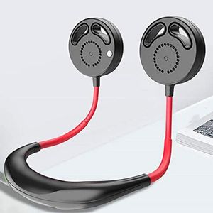 Yenilik Öğeleri Elektrikli Hayranları Eller-Serbest Asılı Boyun USB Yapraksız Şarj Edilebilir Soğutma Katlanır Çift Fan Yaz Taşınabilir WH0479