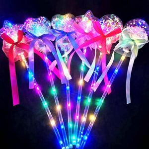 Работа на свежем воздухе светодиодные палочки прозрачная мяч звезда мигает светящиеся волшебные палочки на день рождения свадебная вечеринка декора