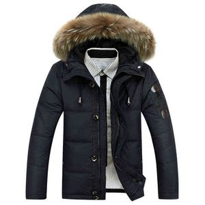 Outwear Rússia inverno jaqueta homens windbreaker branco pato para baixo homens jaquetas grossas neve parkas masculino hombre capuz com capuz overcoat homens g1115