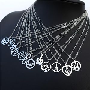 Pendant Necklaces Stainless Steel Necklace Music Notes Guitar Crown Tiara Infinity Love Fashion Jewelry Gift