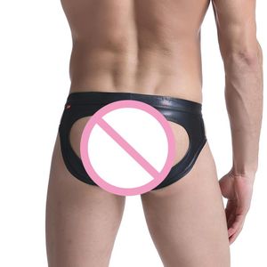 Roupas íntimas masculinas luxuosas homens gays capa de couro biquíni biquíni g string tanga sexy pênis erótico pênis string homme gavetas kecks u23e