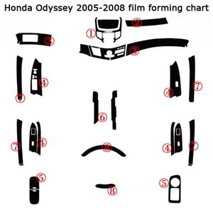 Araba-Styling 3D 5D Karbon Fiber Araba İç Mekan Konsolu Renk Değişim Kalıp Yapıştırma Sticker Çıkartmaları için Honda Odyssey 2005-2008