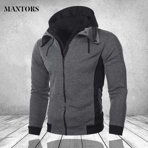 Hoodies Erkekler Moda Slim Fit Uzun Kollu Streetwear erkek Kazak Açık Üst Tees Marka Giyim Erkek Hoody Ceket Dış Giyim 210927