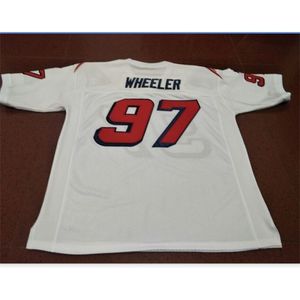 Goodjob Men football #97 MARK WHEELER Game Worn RETRO Jersey With Team Men College Jersey Size S-5XL or custom any name or number jersey