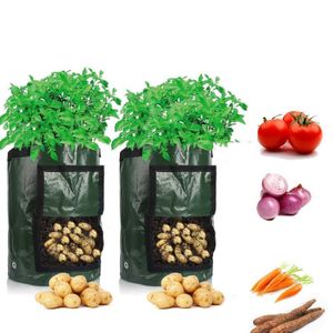 Potato Cultivation Planting Woven Fabric Bags Garden Pots Planters Vegetable Planting Bags Grow Bag Farm Home Garden Tool D30 210615