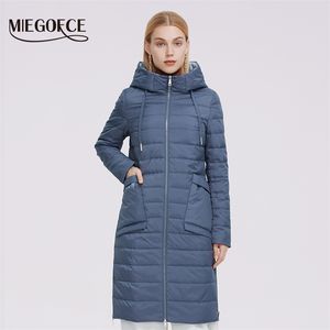 フード付きのミエゲフの女性の春のジャケットコートとフード付きの防水ジッパーParka 210910