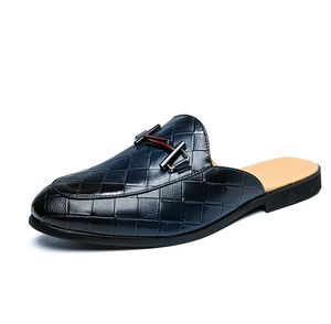 Мужские платье обувь из кожи Weave Oxford для мужчин мокасины Италия Черный синий дерби официально половина свадебной обуви плюс размер 38-46