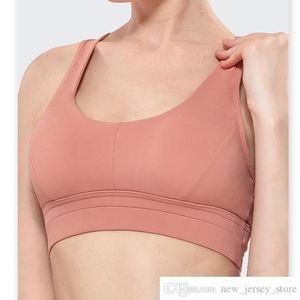 Proprio marchio Lingerie sexy Reggiseni yoga Traspirante anti-sudore Imbottito antiurto Atletico Palestra Push Up Cinghie incrociate Comodo Assorbe il sudore Fitness