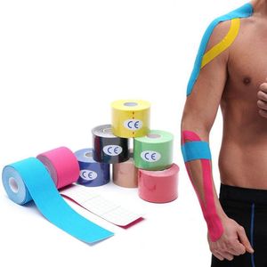 Kinesiologi Tape Muscle Bandage Sport Bomull Elastisk Lim Stam Boxning Handskar Knä Smärta Avlastning Elbow Pads