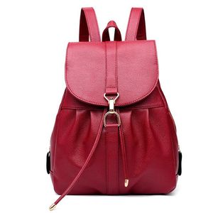 Women Leather Backpacks High Quality Female Vintage Backpack Travel Shoulder Bag School Bags For Girls