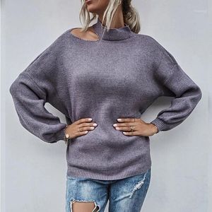 Women's Sweaters UnSymmetrical Pullover 2021 Herfst en Winter Losse Schouder Lazy Sweater Bottom Great