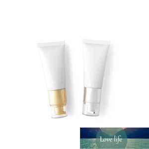 40ml espremedor vazio garrafa brilhante branco cosméticos tube macio ouro bomba de prata personalizada recarregável loção de loção de loção de espremer 20 pcs Projeto de especialista em preço de fábrica