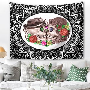 150 cm * 200 cm 7 disegni Cartoon horror scheletro arazzi domestici decorativi decorativi arazzi di arte tappezzeria soggiorno copriletto foglio porta tenda