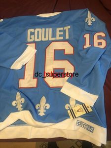 billige benutzerdefinierte Michel Goulet Quebec Nordiques CCM Vintage Hockey Jersey Stitch fügen Sie eine beliebige Nummer und den Namen hinzu, HERREN KINDER HOCKEY JERSEYS XS-5XL