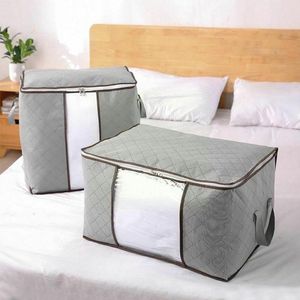 Clothing & Wardrobe Storage Large Capacity Bag Moisture Dust Proof Non-woven Box For Blankets Quilts Down Jackets Sweaters Home N7D2