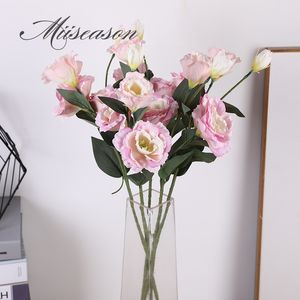 1 pc flor artificial europeia 4 cabeças falsificadas eustoma gradiflorus lisianthus festa de casamento de natal casa decorativa 9 cores