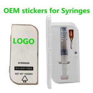 1 ML Luer Lock Injector Volledige Gram Glas Spuiten OEM Stickers Verpakking Retail PVC Meetmerk Wegwerp Vape Cartridge Concentreere Olievulling Tool Leeg